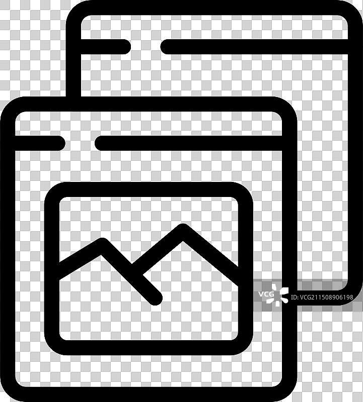 白色背景上的数字画廊图标集图片素材