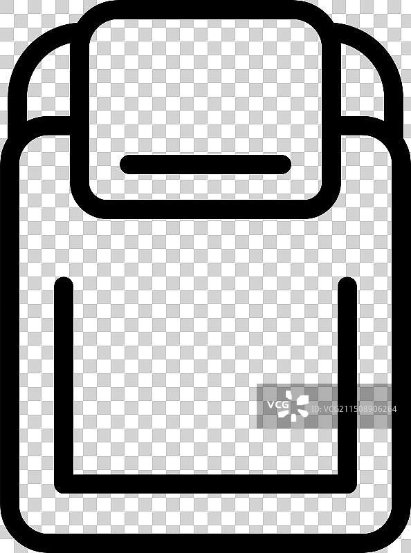 黑色线条睡袋图标图片素材