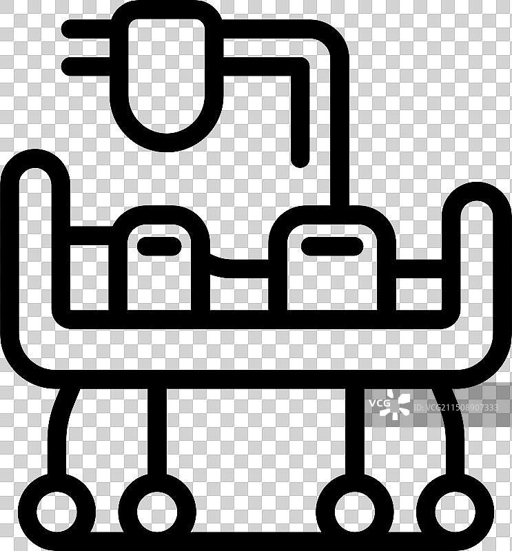 卡通太空探测车线性图标图片素材