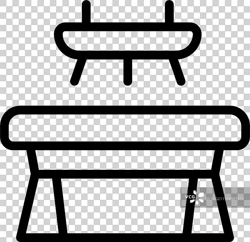 体操器材图标：鞍马和跳马图片素材
