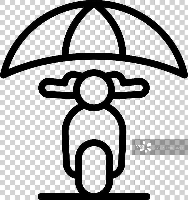 具有踏板车的黑色线条图标图片素材