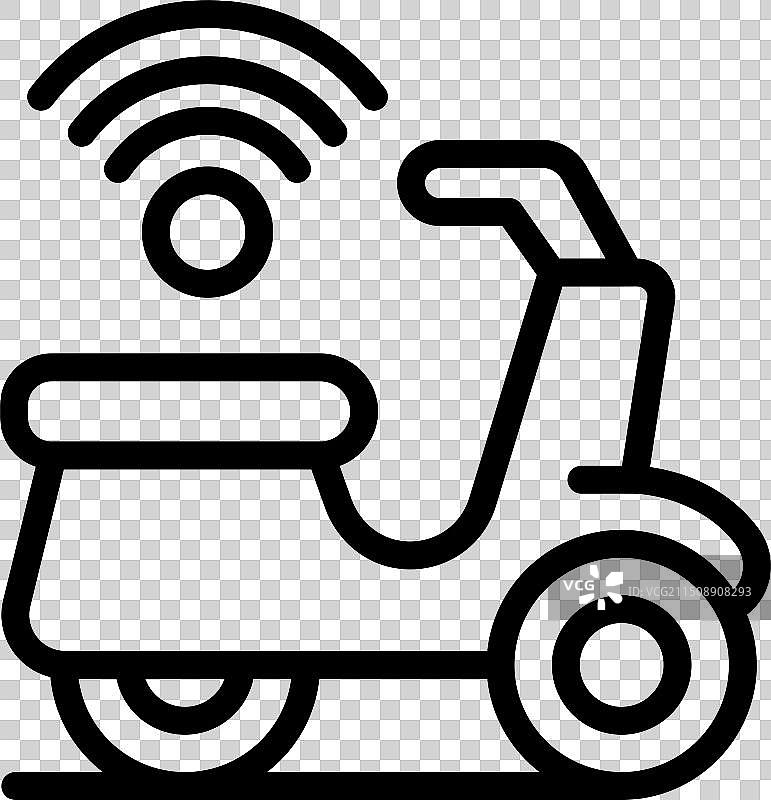 智能配送车线性艺术图片素材