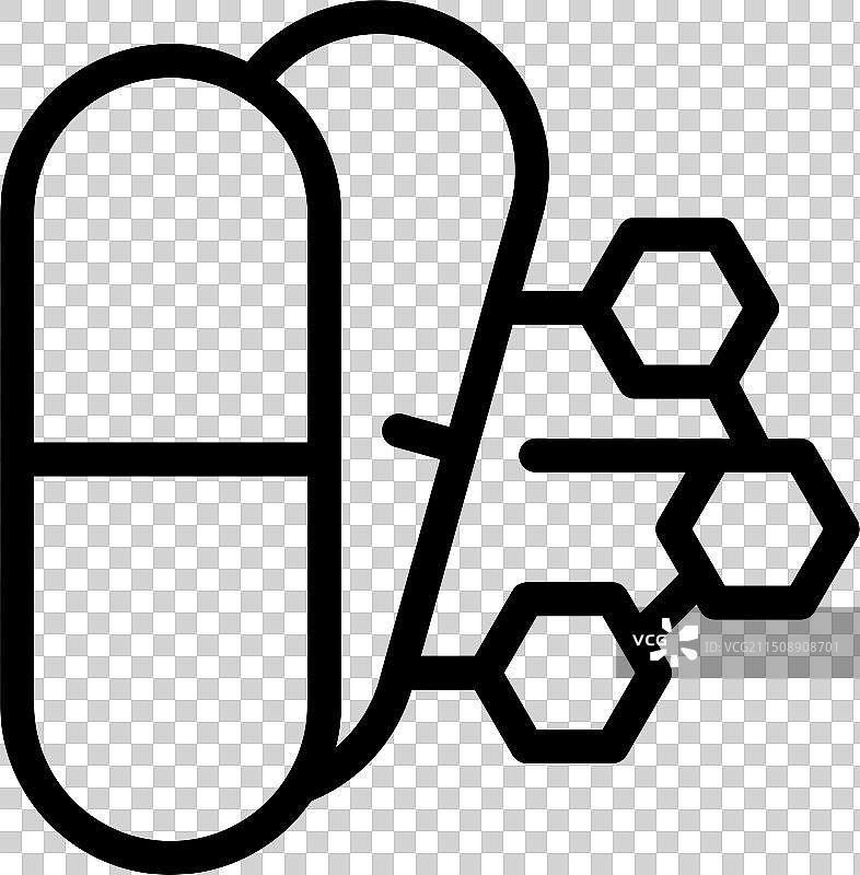 胶囊药丸和蜂窝图标图片素材