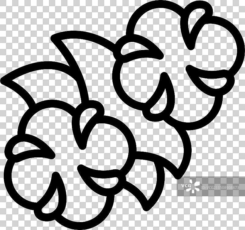 三色堇花朵黑白线条艺术图片素材