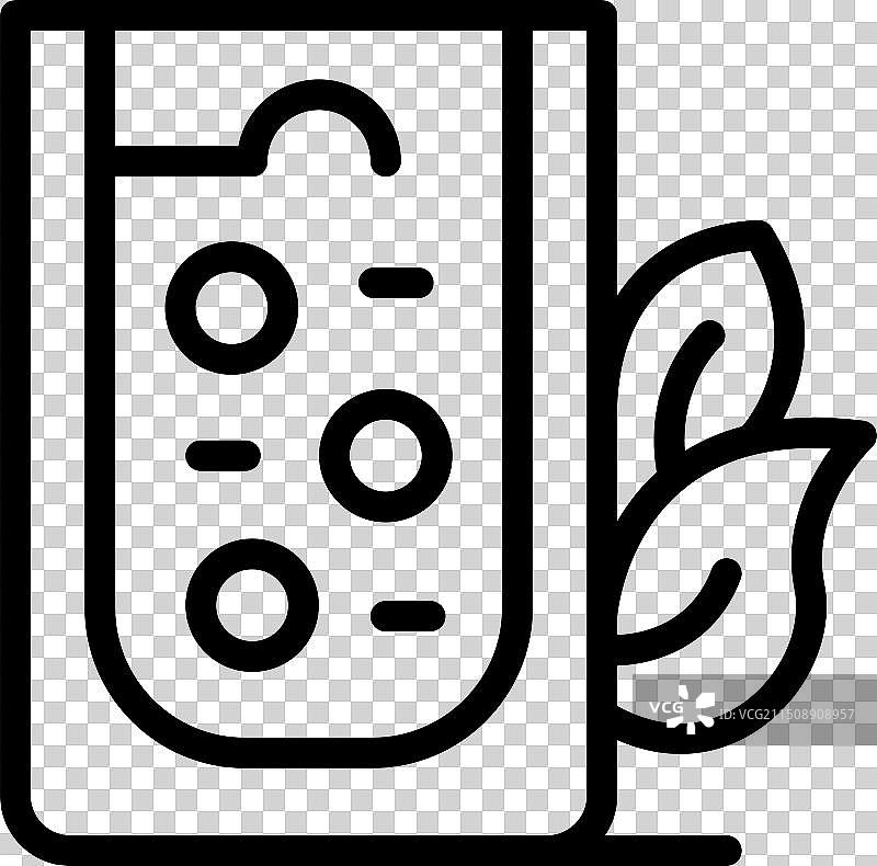 带有气泡的试管的黑色线条艺术图片素材