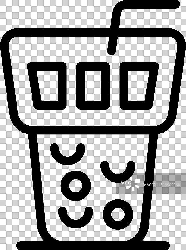 珍珠奶茶线条艺术图片素材