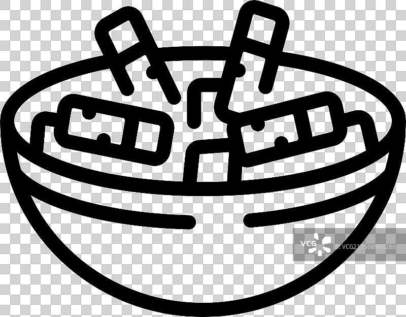 含糖麦片碗线条艺术图片素材