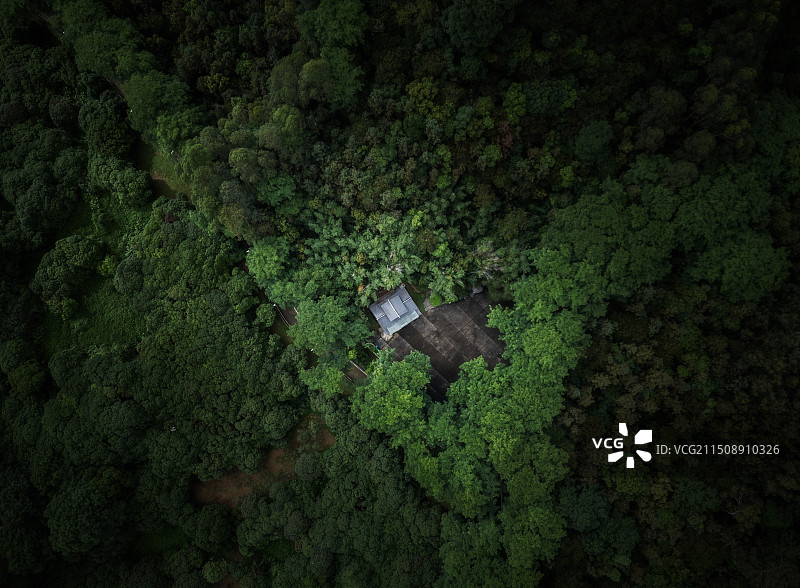 东莞市厚街镇福神岗公园航拍图片素材