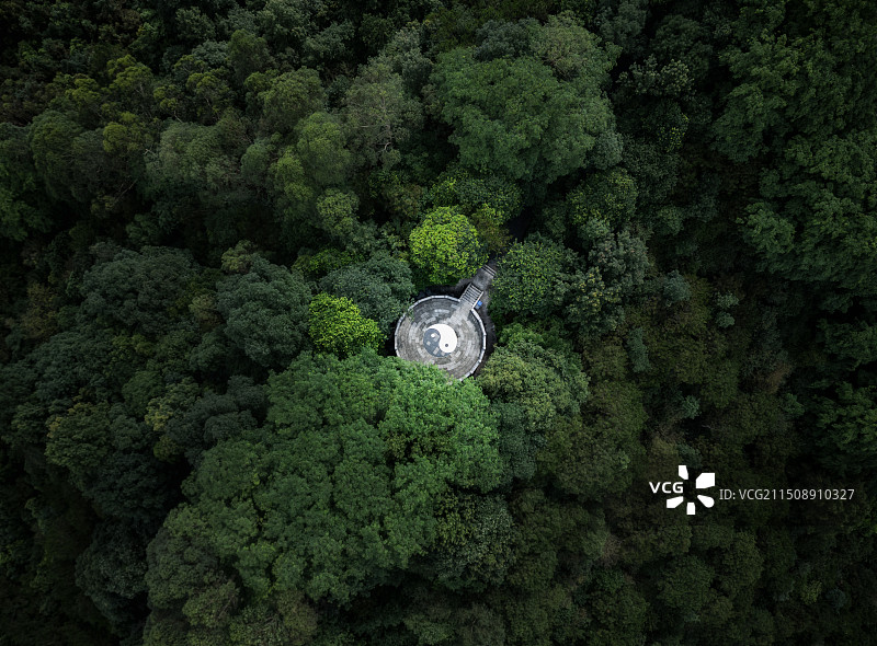 东莞市厚街镇福神岗公园航拍图片素材