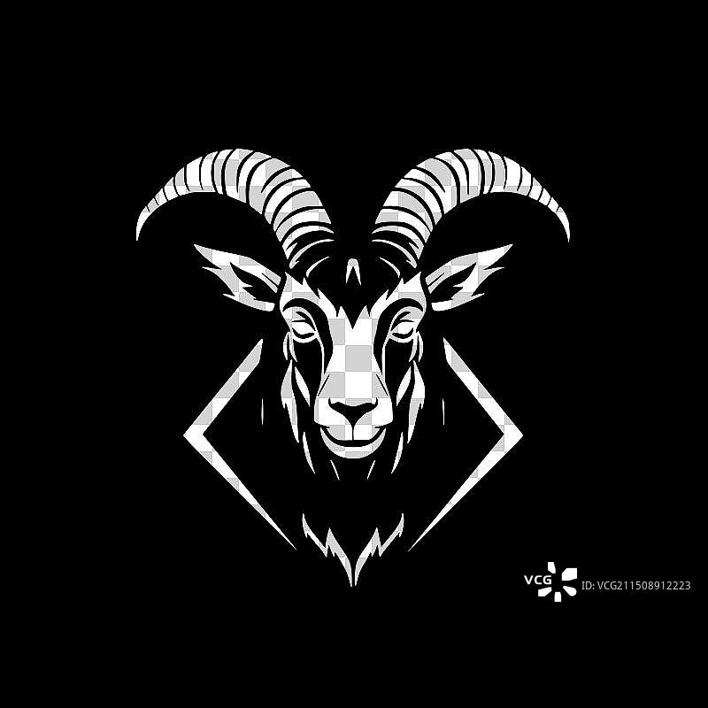 山羊极简风格剪影图片素材