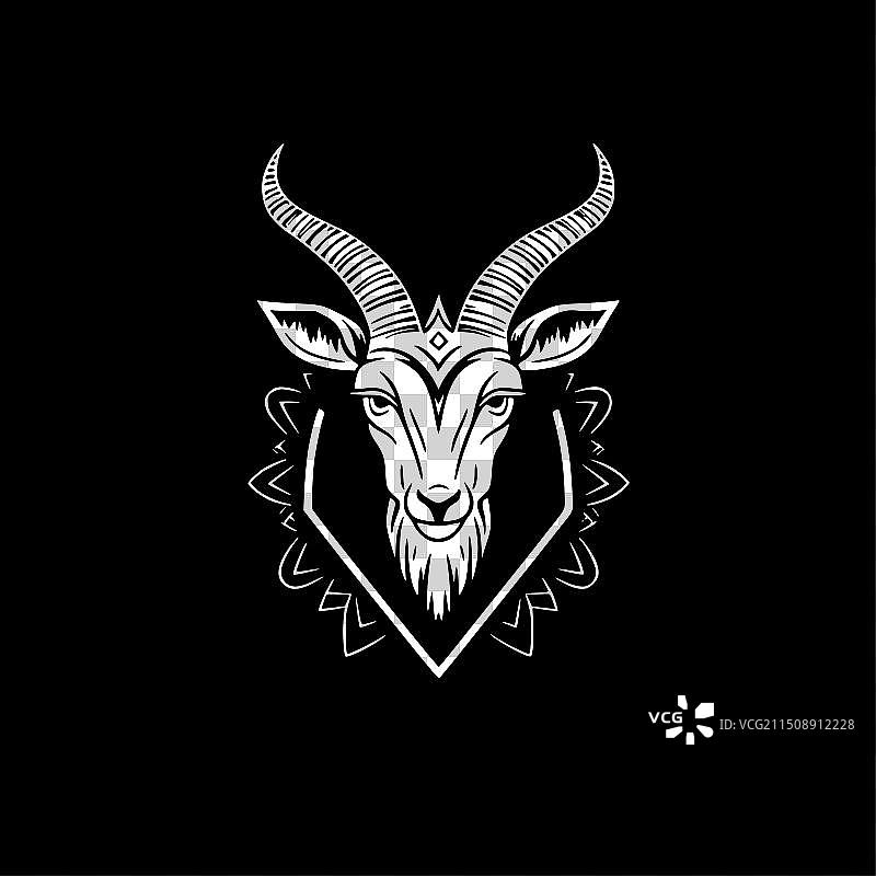 山羊极简风格剪影图片素材
