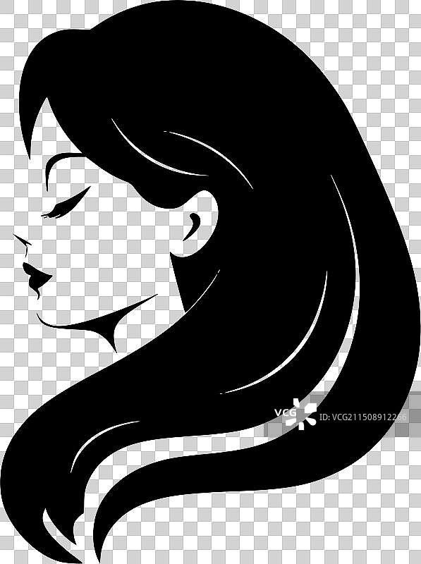 头发 - 简约扁平风logo图片素材