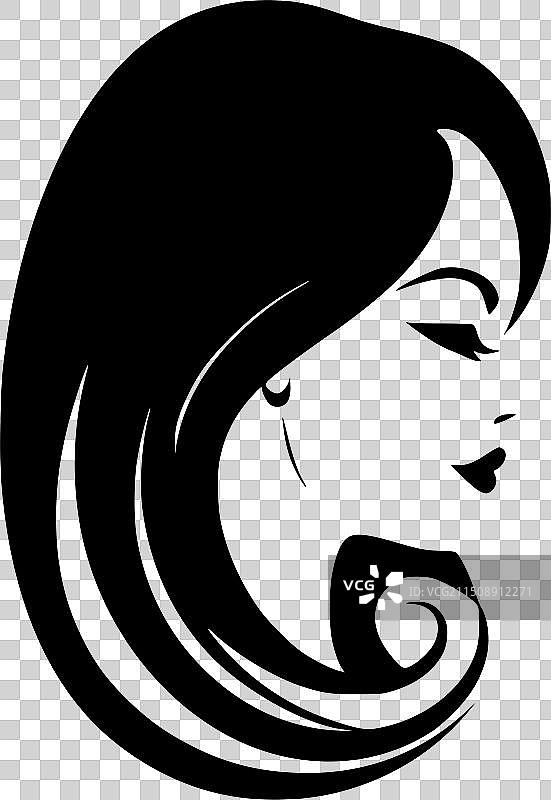 黑白发型图片素材