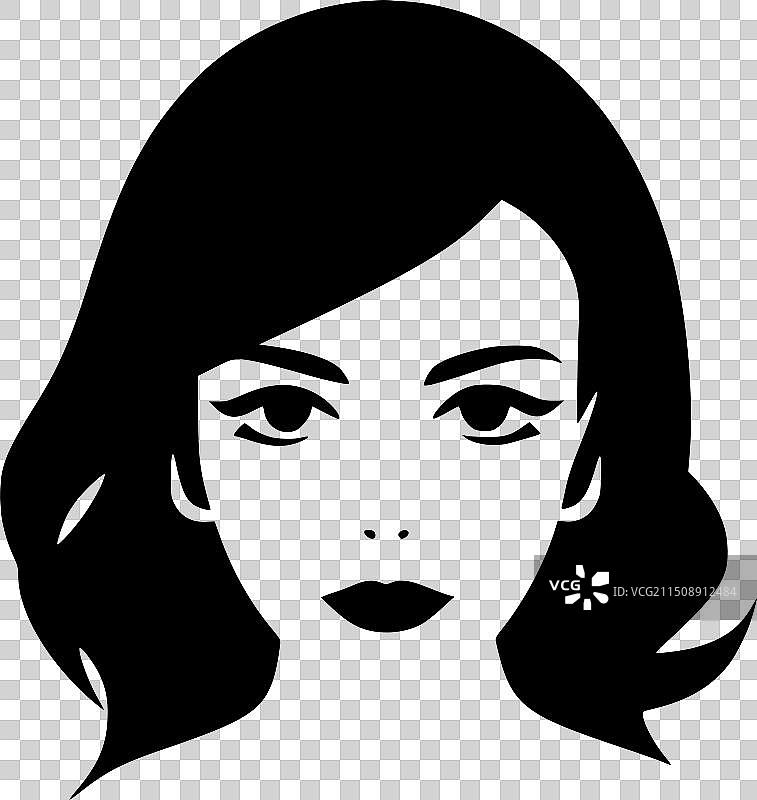 女孩 - 简约扁平风格标志图片素材