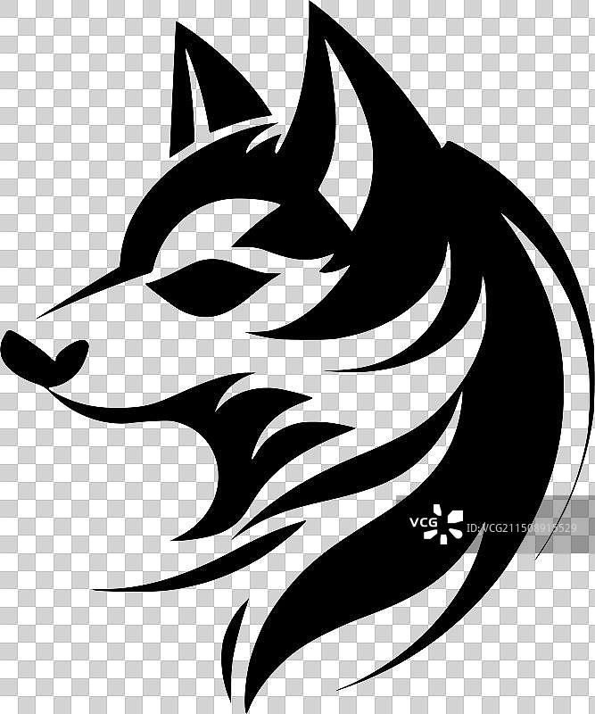 狼 - 简约剪影图片素材