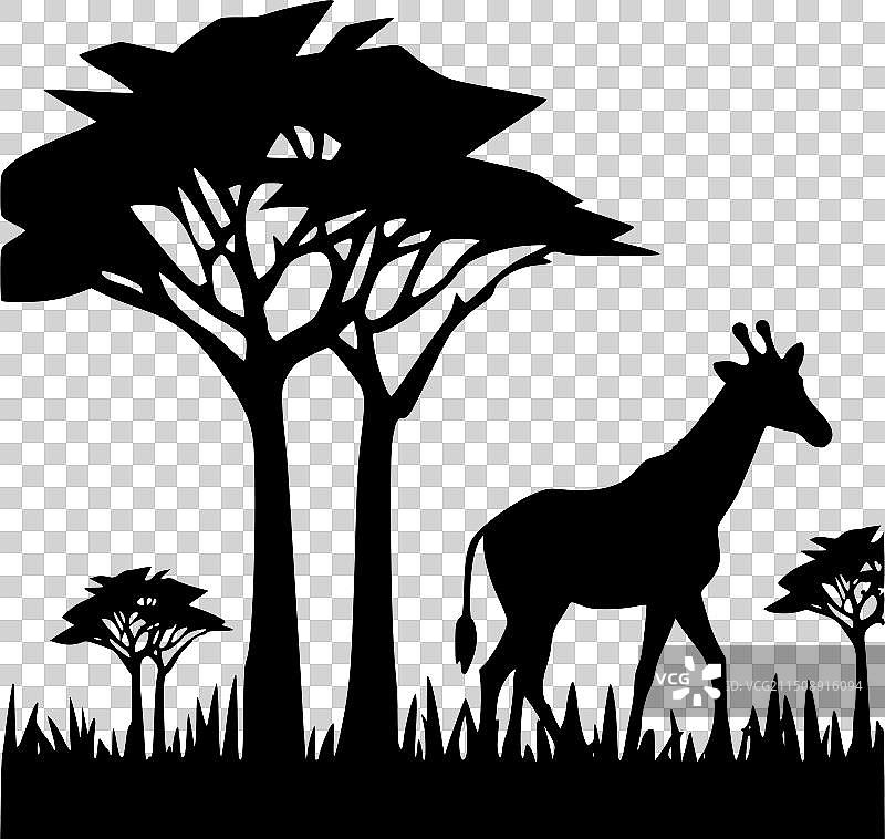 非洲 - 简约扁平风格Logo图片素材