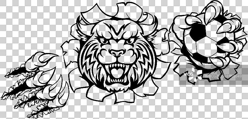 野猫抱着足球突破背景图片素材