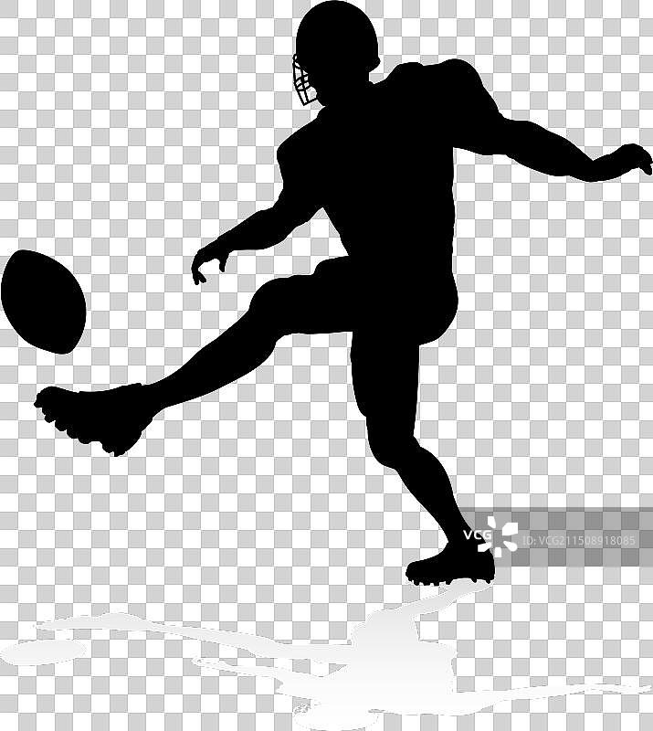 美式橄榄球运动员轮廓图片素材