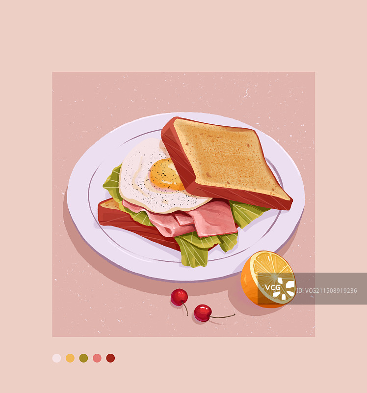 手绘食物早餐图片素材