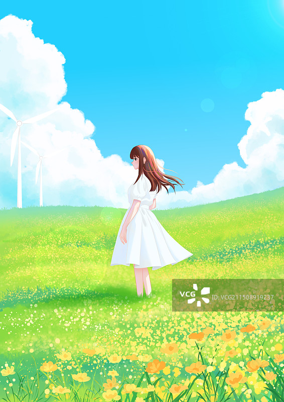 等风少女图片素材