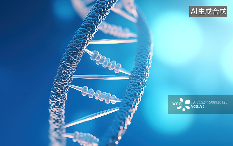 【AI数字艺术】遗传基因DNA分子结构概念图片素材