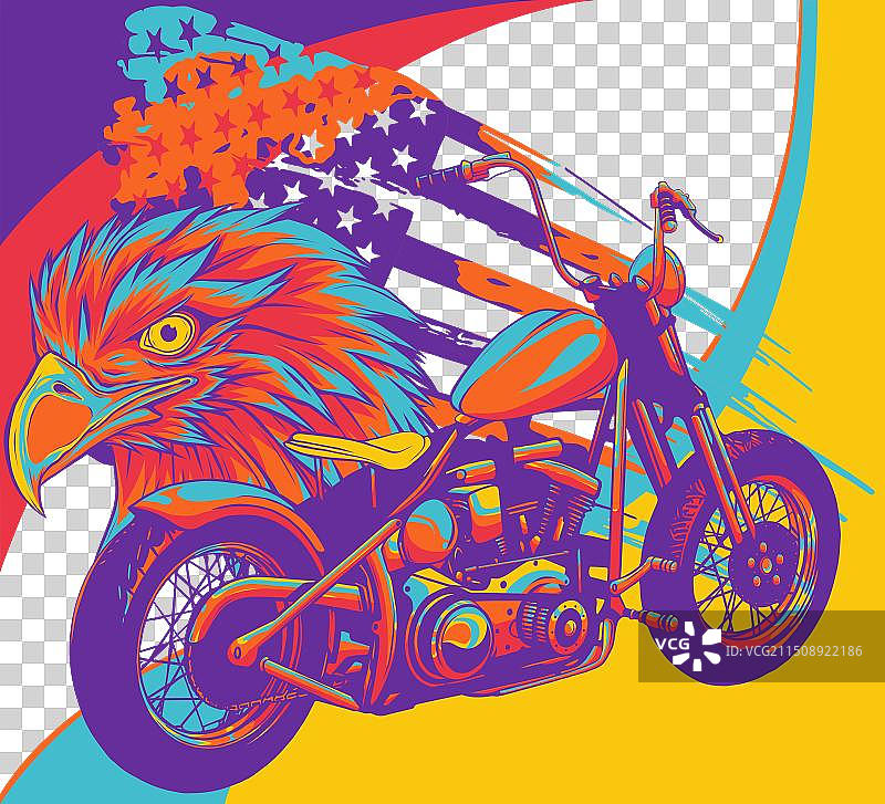 带车头的摩托车图片素材