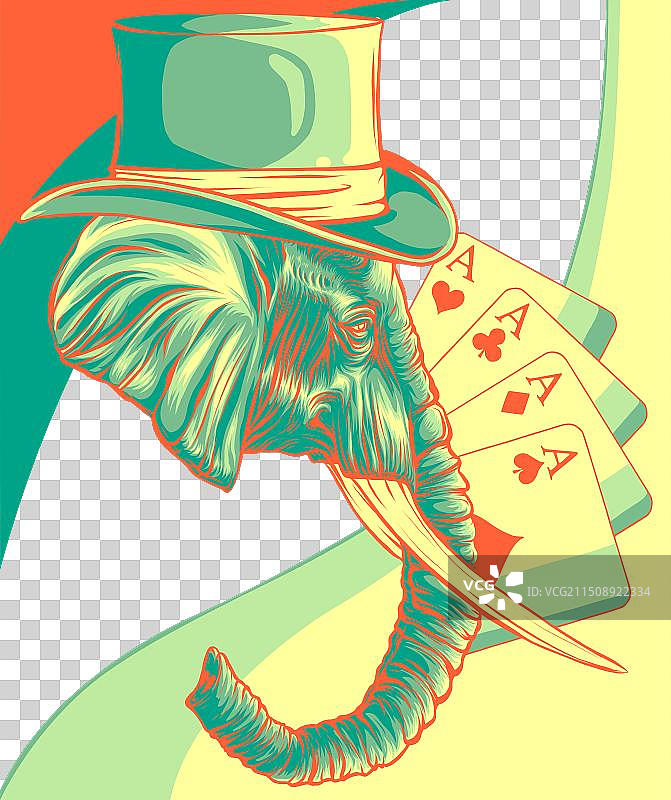 戴圆筒帽的大象图片素材