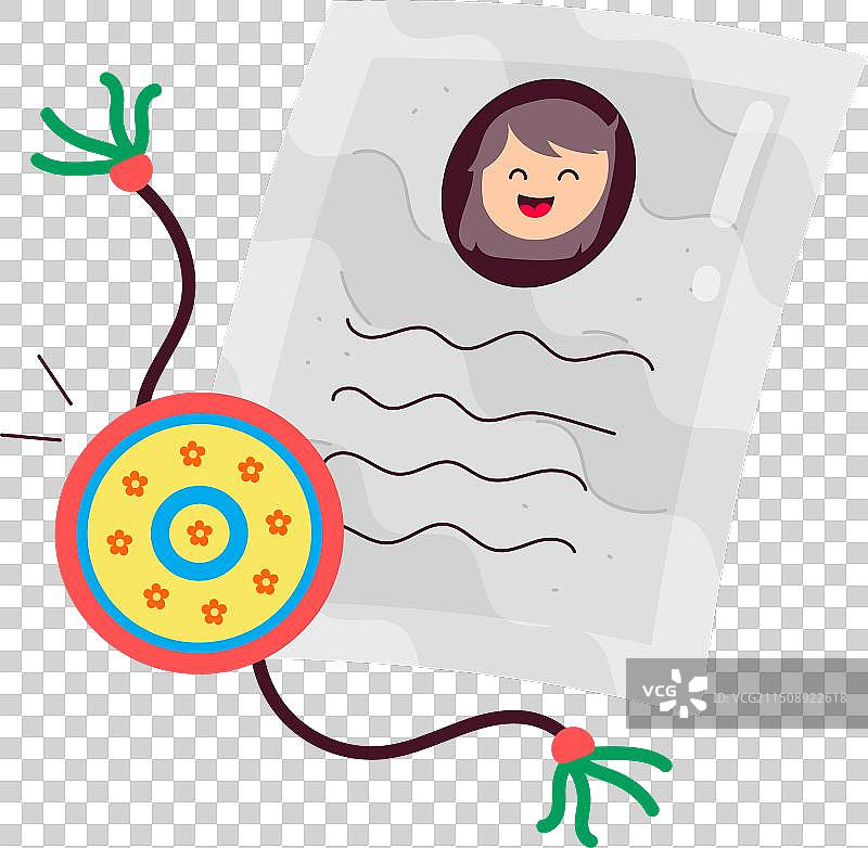 拉克沙·班丹节扁平贴纸图片素材