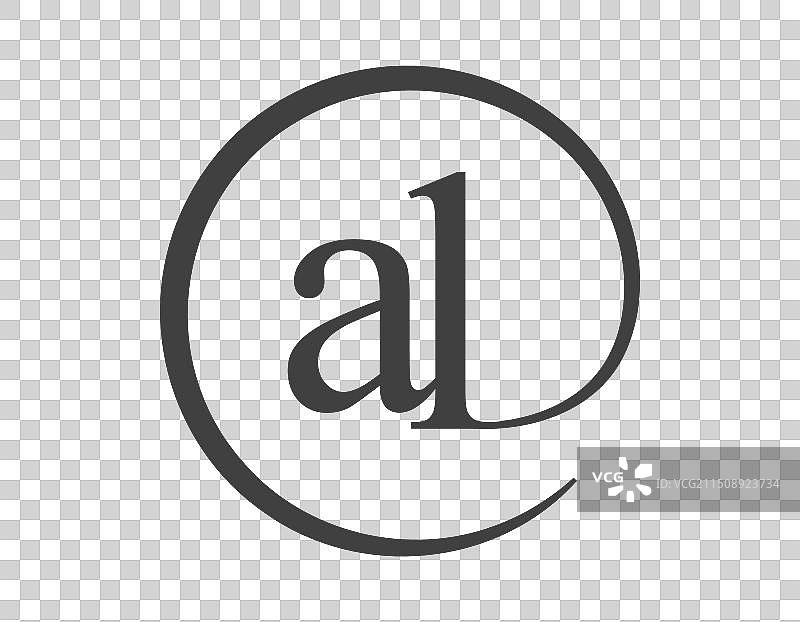 圆形双字母AL组合标志图片素材