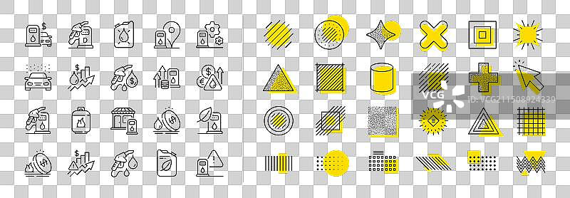 加油站线性图标：汽油桶和柴油图片素材