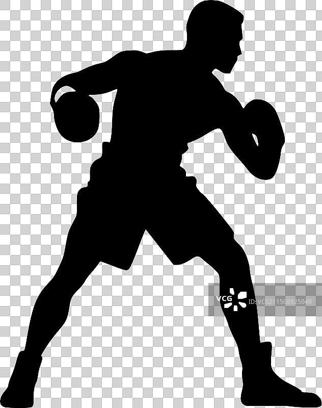 拳击 - 简约剪影图片素材