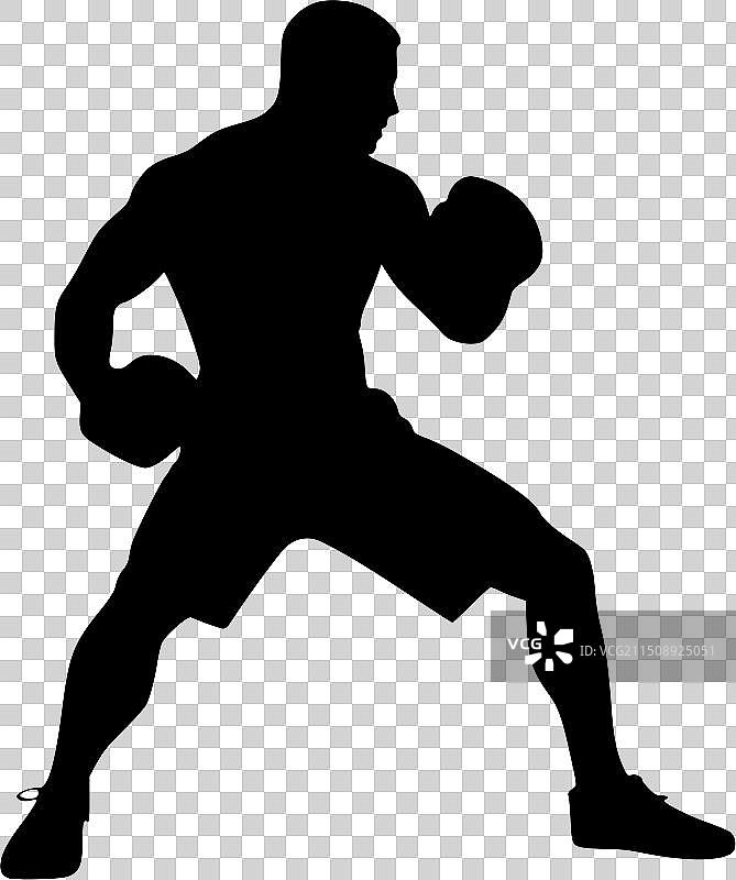 黑白拳击隔离图标图片素材