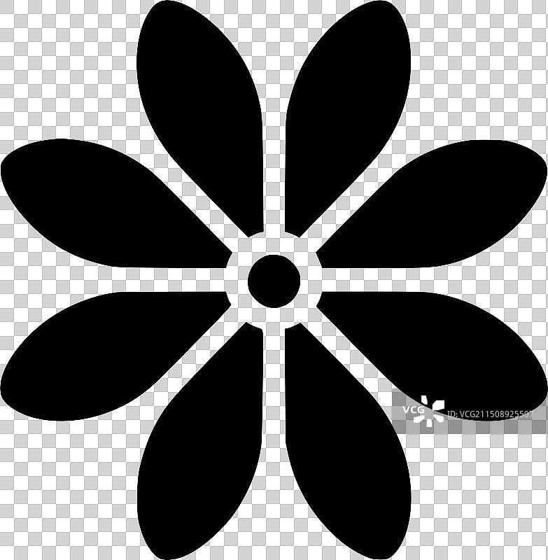 雏菊黑白隔离图标图片素材