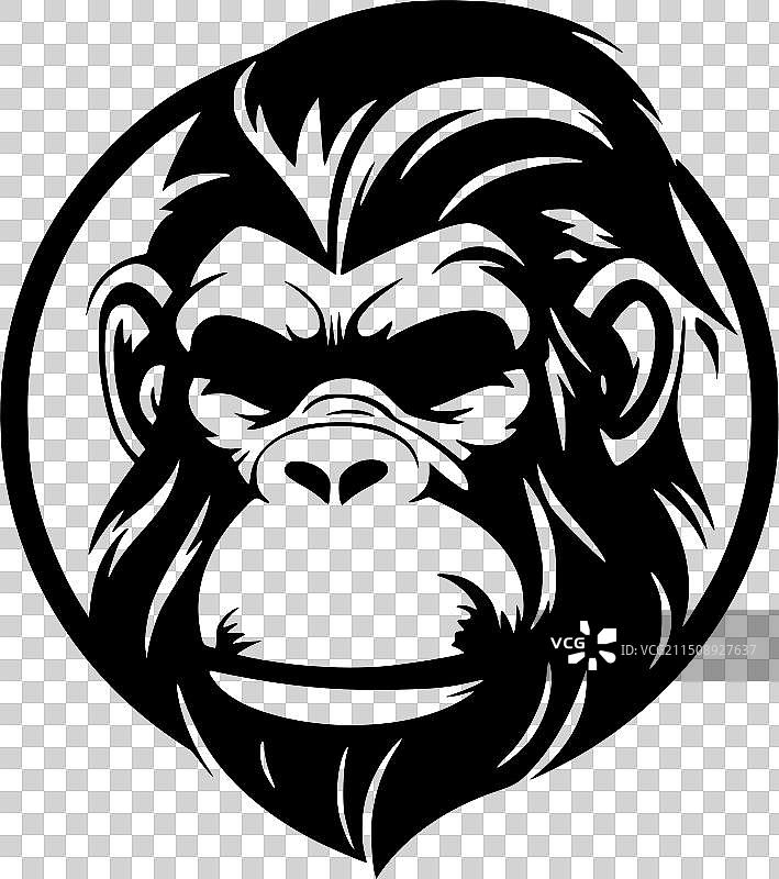 猴子 - 极简剪影图片素材