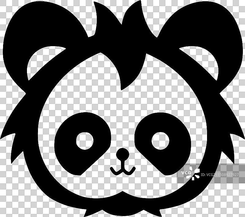 熊猫-极简主义和简单的轮廓图片素材
