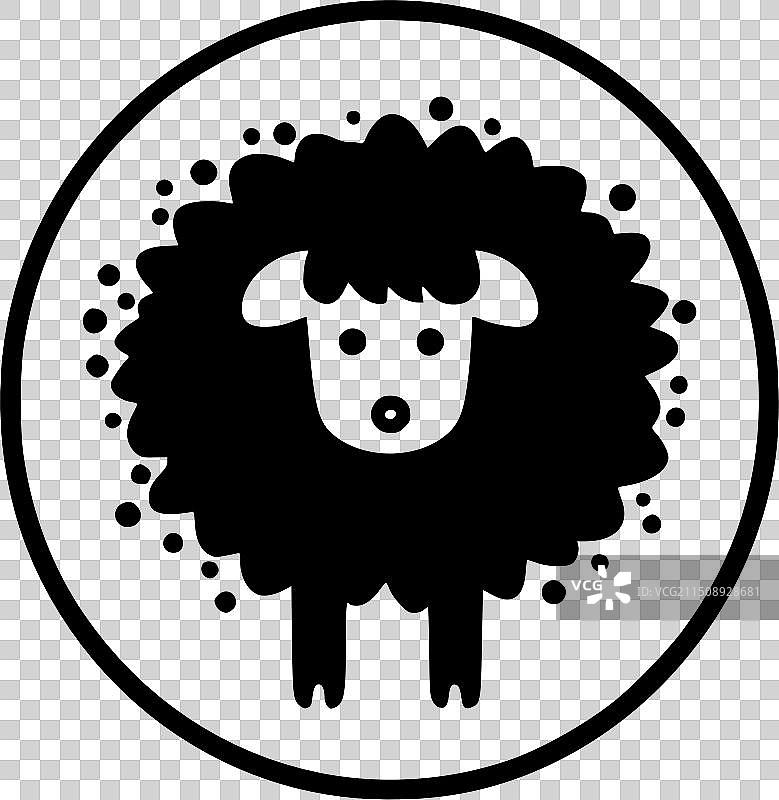 黑白绵羊图片素材