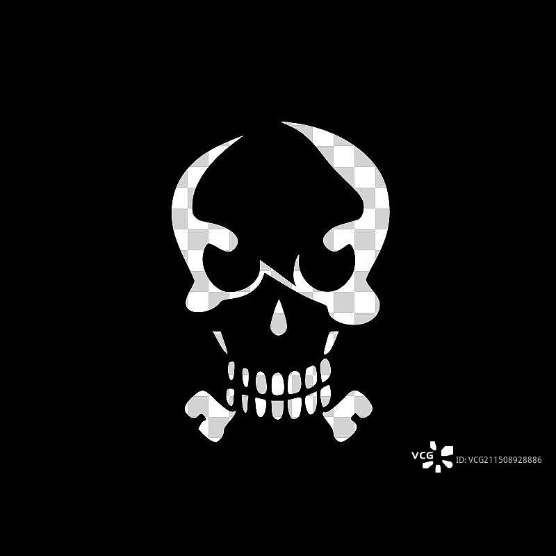 头骨-黑色和白色图片素材
