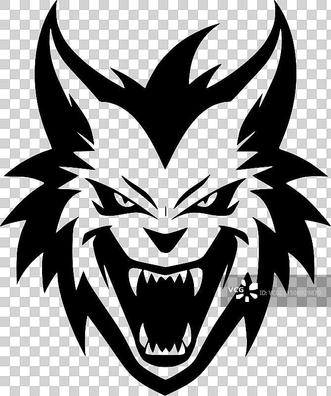 狼 - 简约剪影图片素材