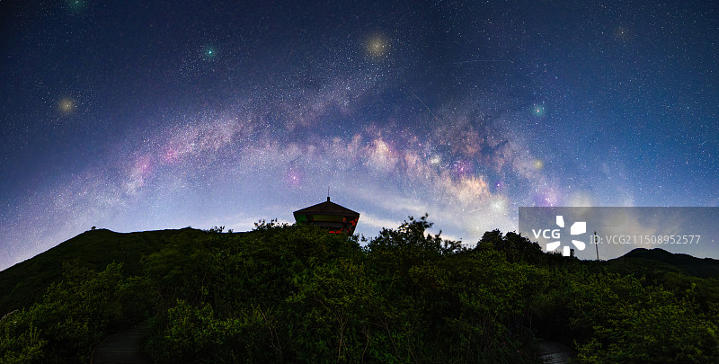 湖南长沙浏阳大围山夏季银河星空图片素材