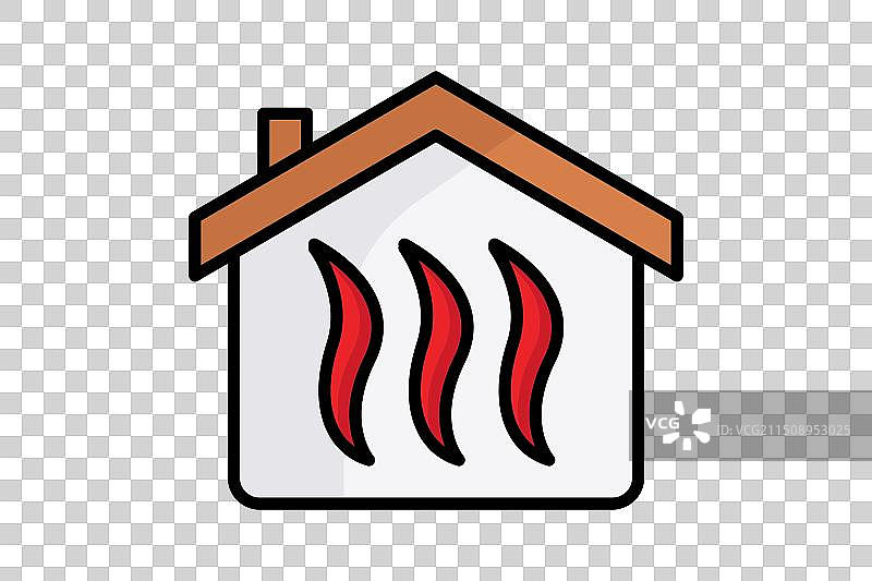 带供暖图标的房屋图片素材