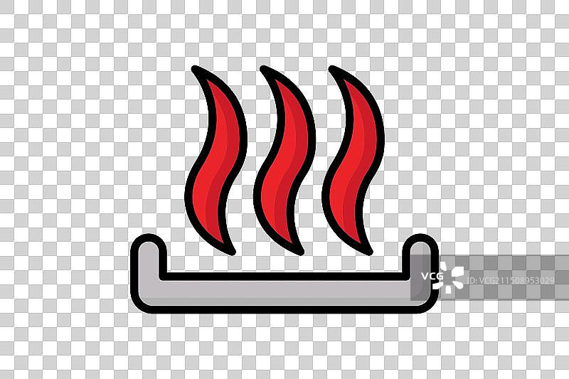 与公用事业相关的供暖彩色图标图片素材