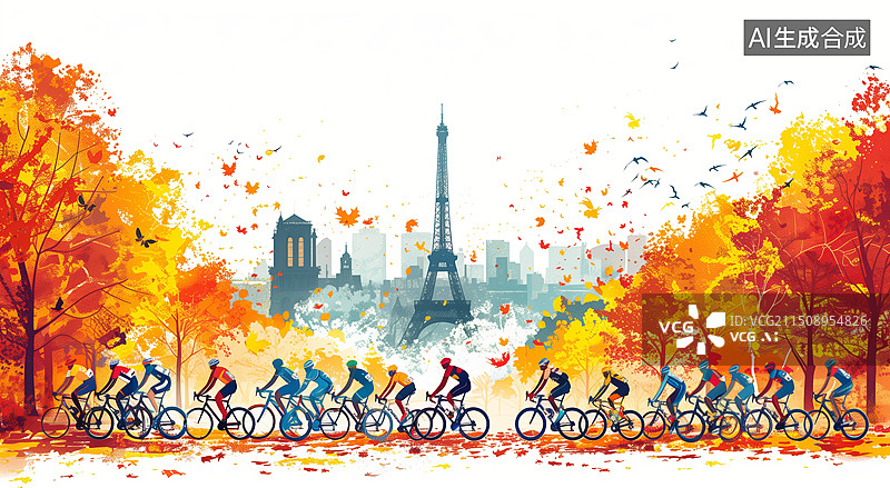【AI数字艺术】自行车比赛图片素材