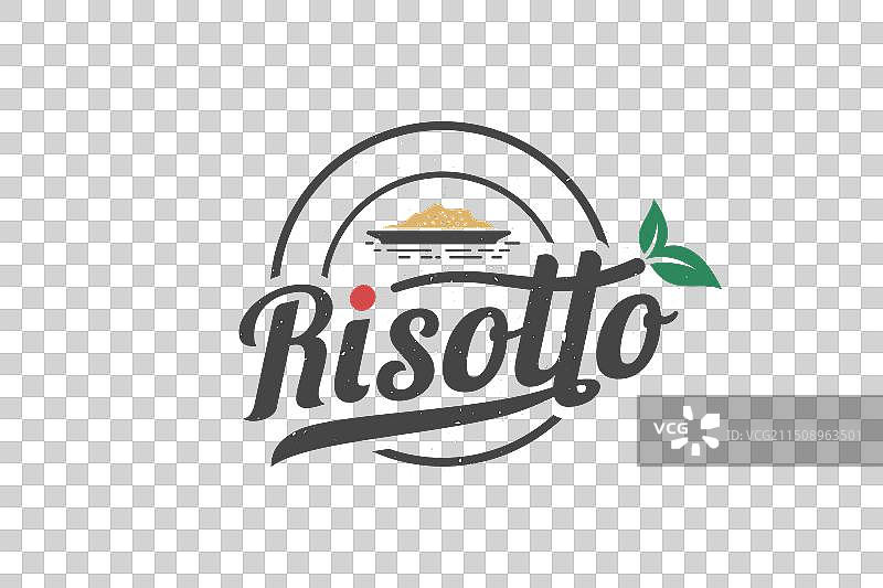 烩饭标志与烩饭叶子的组合图片素材