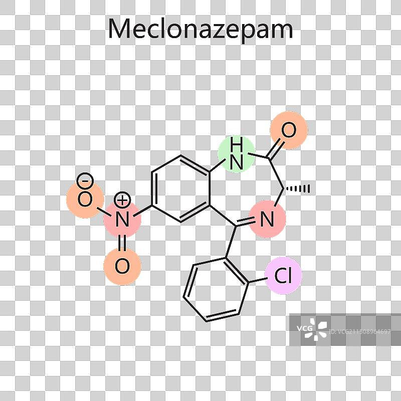 氯硝西泮化学式图图片素材