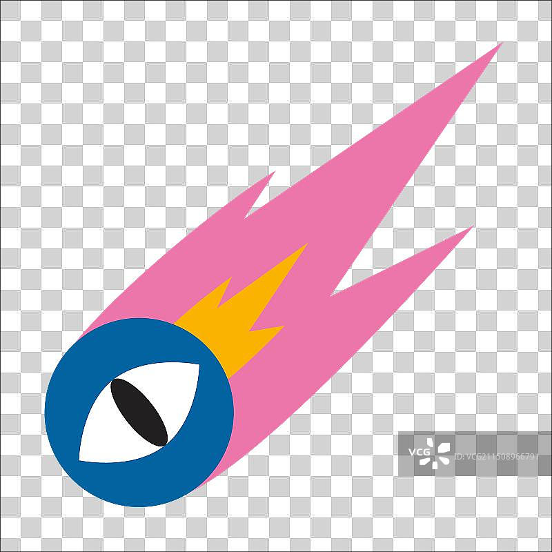 飞行独眼燃烧彗星卡通图片素材