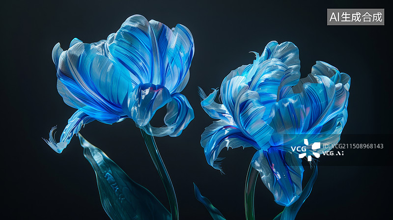 【AI数字艺术】蓝色鸢尾花图片素材