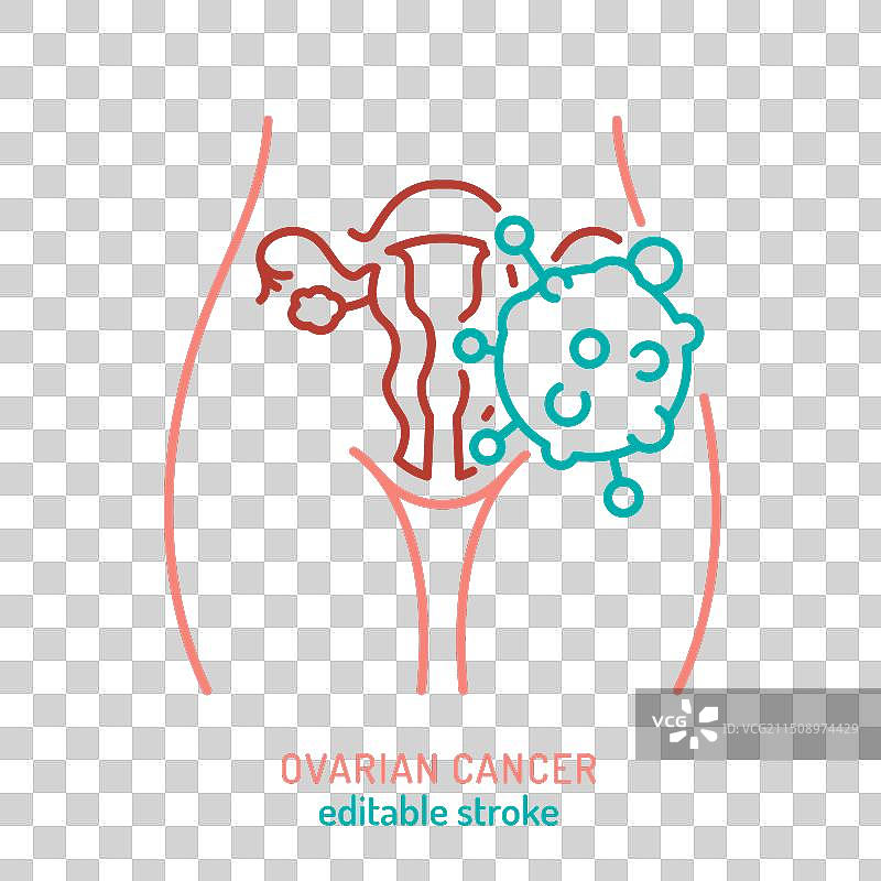 上皮性卵巢肿瘤轮廓图标图片素材