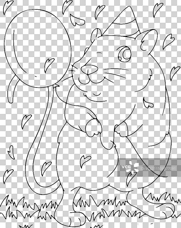 豚鼠涂色页图片素材