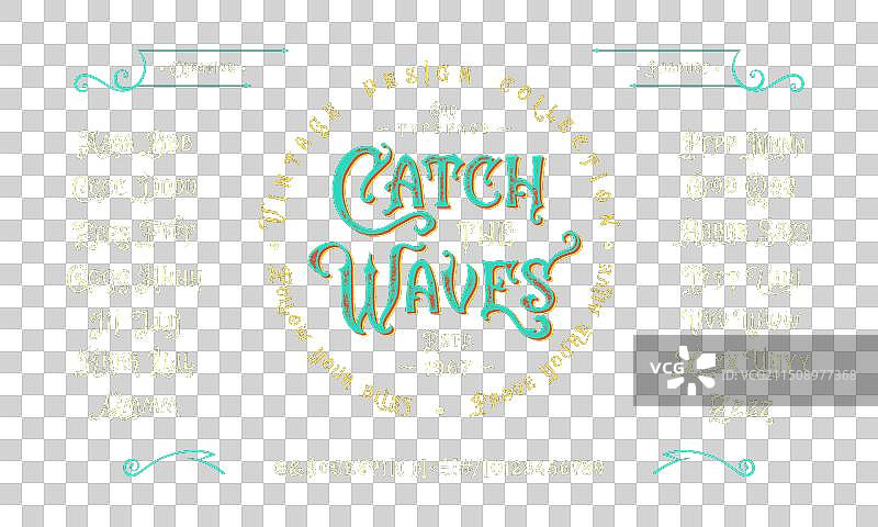 字体设计：海浪字母数字图片素材