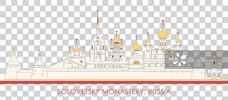俄罗斯索洛韦茨基修道院全景图片素材